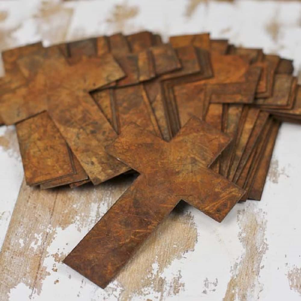 Amazon.com: Factory Direct Craft Bulk Rusty Tin Crosses - Pkg of